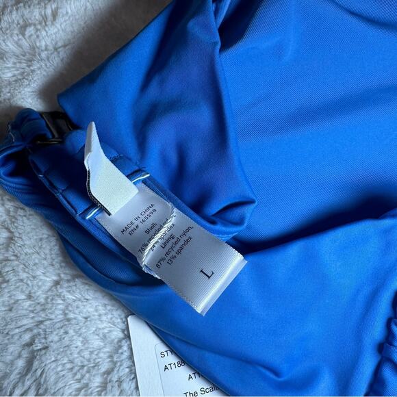 Andie Swim Size L Bikini Top Blue The Scala Cruise Resortwear Pool Bandeau Beach - Picture 6 of 7